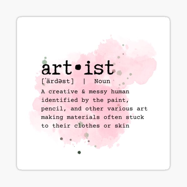 Artist Definition, Pink Watercolor Sticker