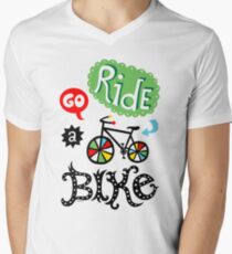 Go Ride a Bike Men's V-Neck T-Shirt
