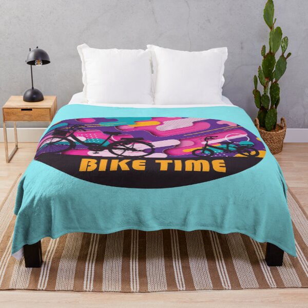 Item preview, Two bicycles silhouette on abstract colorful background titled Bike time designed and sold by Goliardika-Shop.