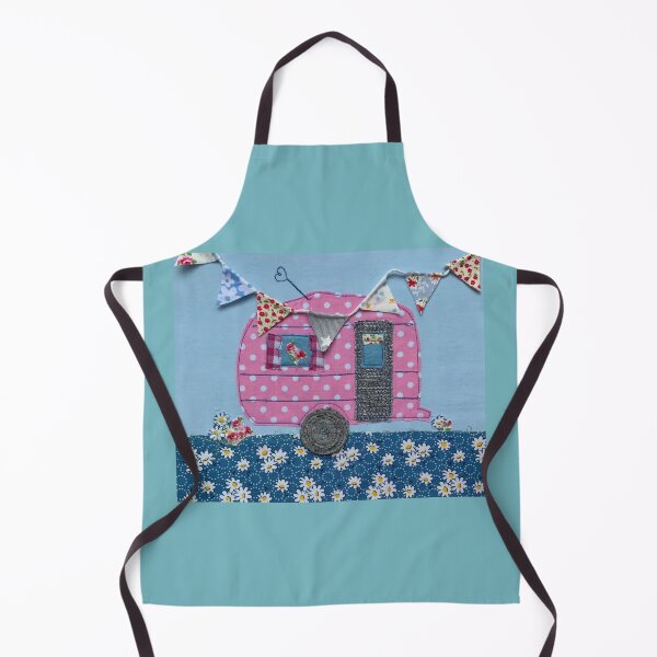 Item preview, Pink dotty embroidered caravan  designed and sold by Leatextileart.