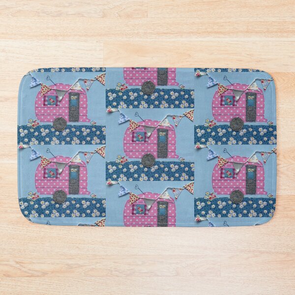 Item preview, Pink dotty embroidered caravan  designed and sold by Leatextileart.