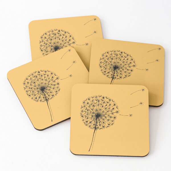 Item preview,  Dandelion Clock in mustard and black designed and sold by Maddy Bennett.