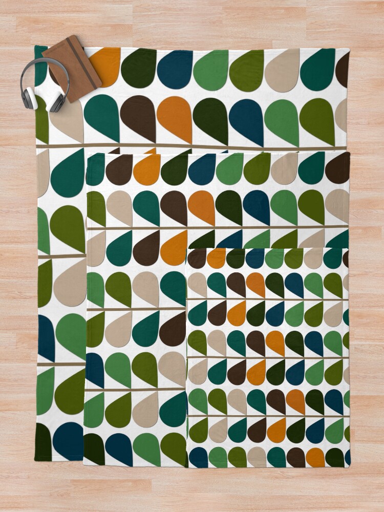 Alternate view of Retro 60s Mid Century Modern Pattern 2 Throw Blanket