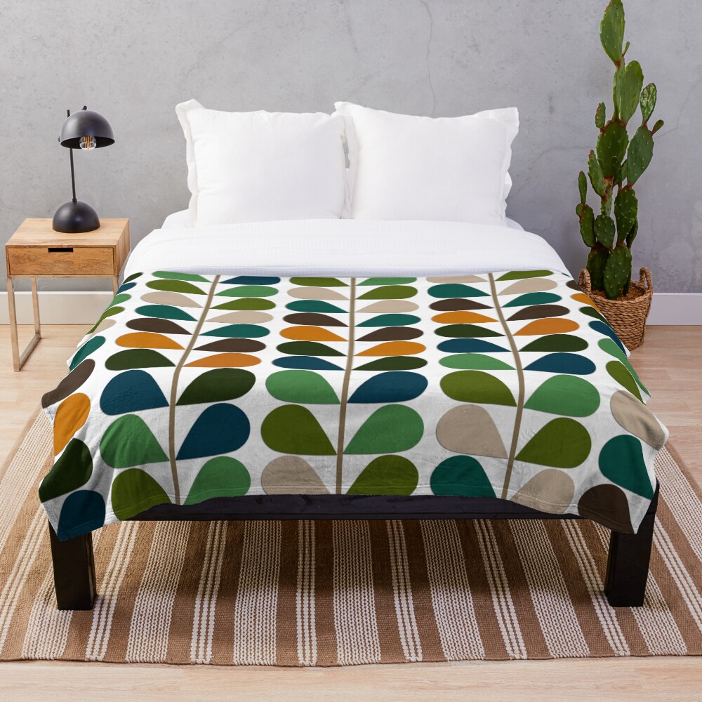Retro 60s Mid Century Modern Pattern 2 Throw Blanket