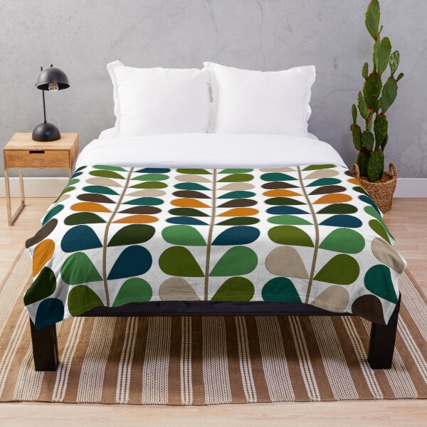 "Retro 60s Mid Century Modern Pattern 2" Throw Blanket for Sale by