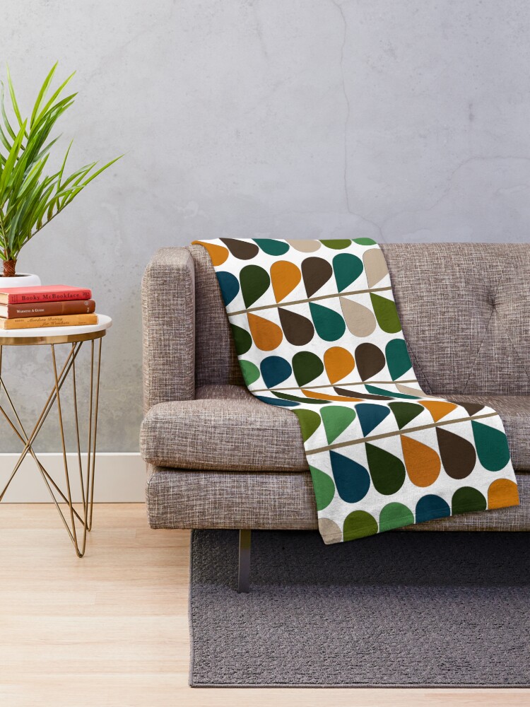 Alternate view of Retro 60s Mid Century Modern Pattern 2 Throw Blanket