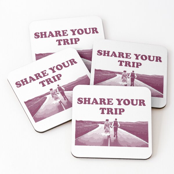Item preview, Share your trip. Monochromatic photo of young couple walking on the road designed and sold by Goliardika-Shop.
