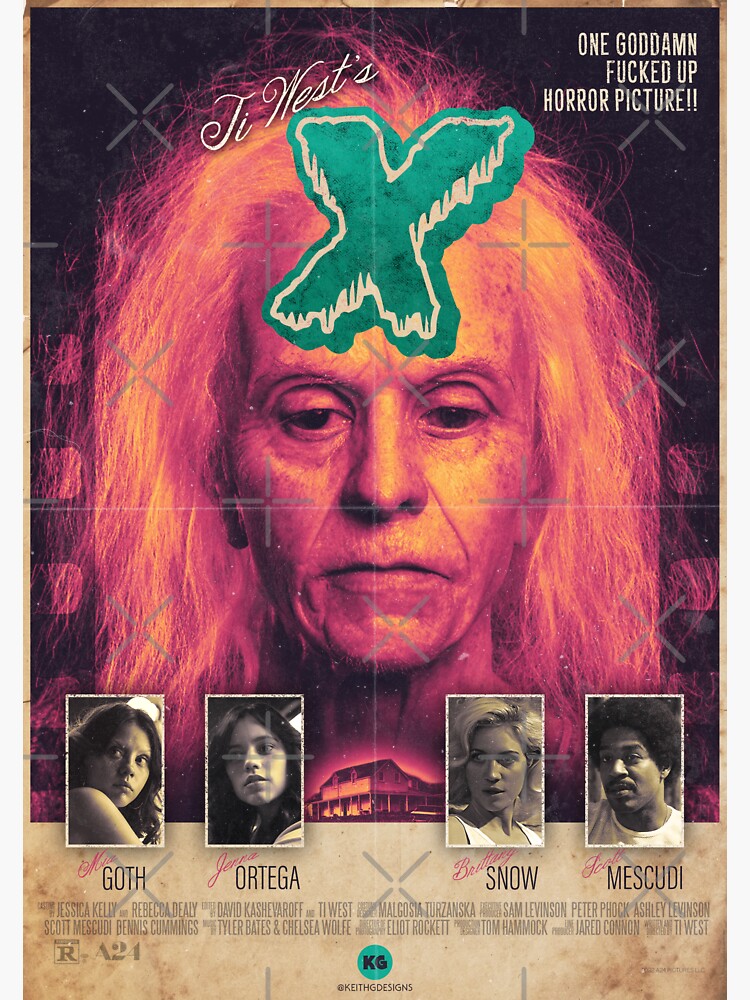 "X vintage movie poster A24" Sticker for Sale by Herman2181 Redbubble