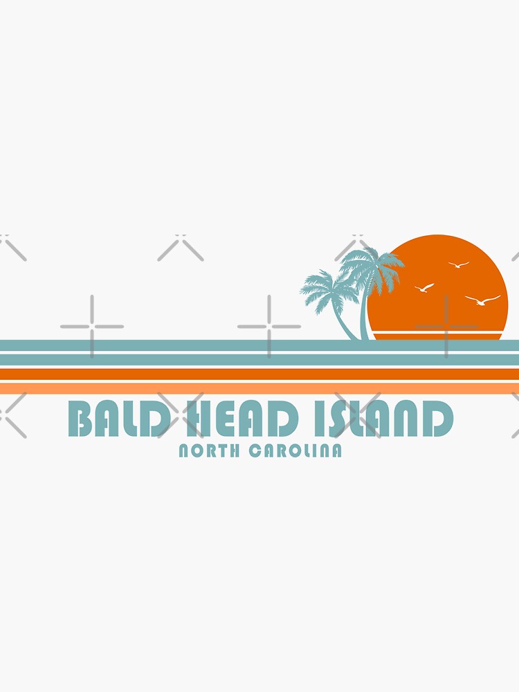 "Bald Head Island North Carolina Sun Palm Trees" Sticker for Sale by