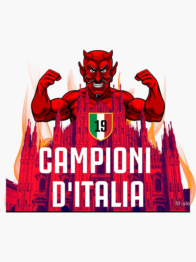 AC Milan Campione Italia Sticker for Sale by M-ale