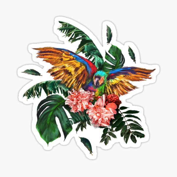 jungle macaw Sticker