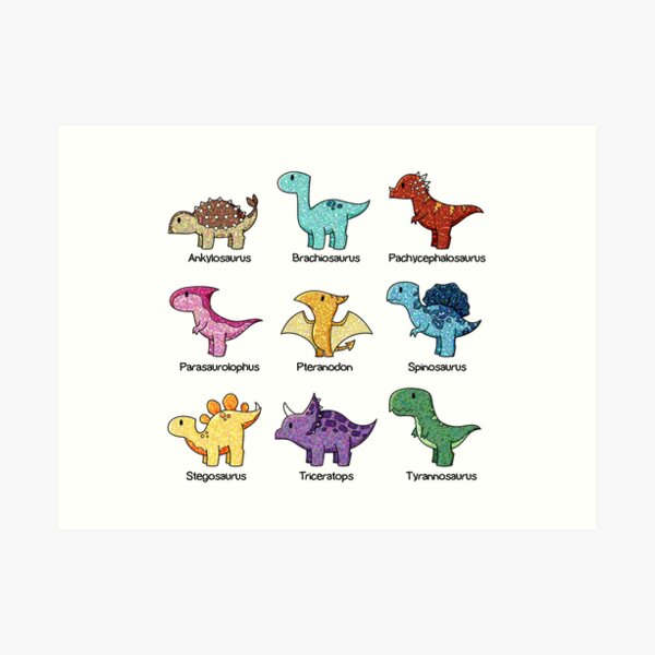 Dinosaur Chart Art Print