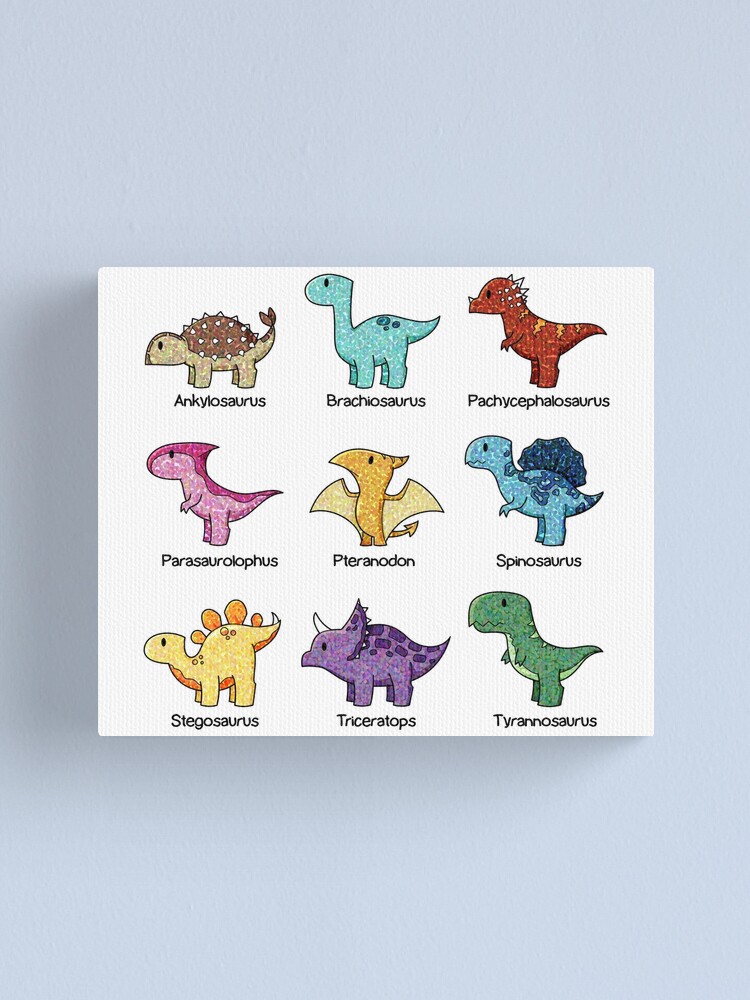 Alternate view of Dinosaur Chart Canvas Print