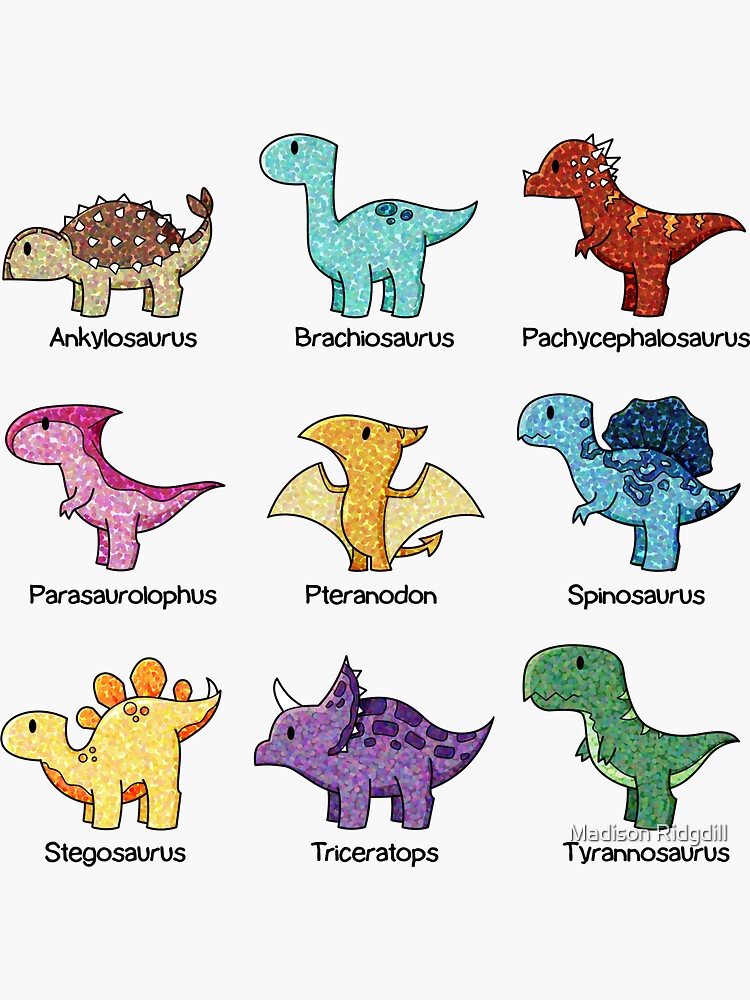  Dinosaur Chart Sticker By MadisonRidgdill Redbubble