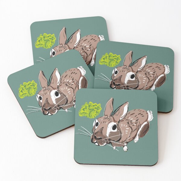 Item preview, Bunnies pattern in teal designed and sold by EskTuulispaa.