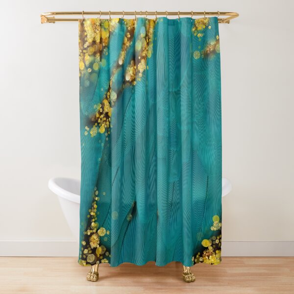 YUSDECOR Blue Sparkles of Teal Gradient Unique Popular Turquoise Bathroom  Decor Bath Shower Curtain 60x72 inch 