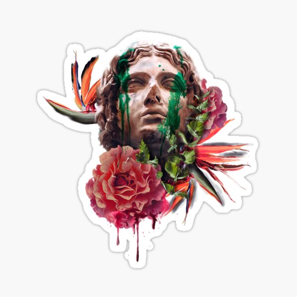 statue and plants Sticker