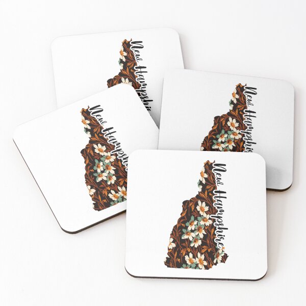 Item preview, Floral Map of USA States New Hampshire - Map of New Hampshire designed and sold by AmethystMurad.