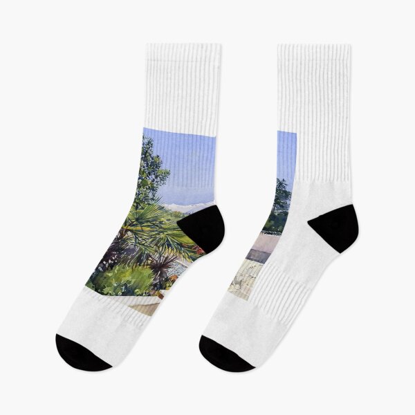 Item preview, The Sierra Nevada from the gardens of the Mosque, Granada, Spain designed and sold by Margaret Merry.