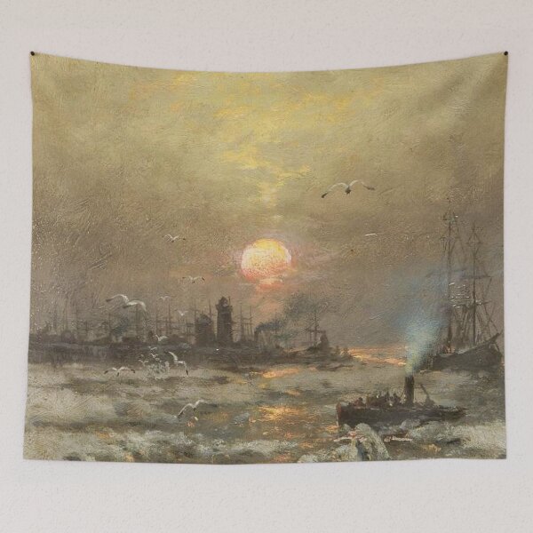 Item preview, Heinrich Gogarten Hafenansicht ,harbor view ,german painter ,heinrich 1850 ,winter designed and sold by TeeARTHY.