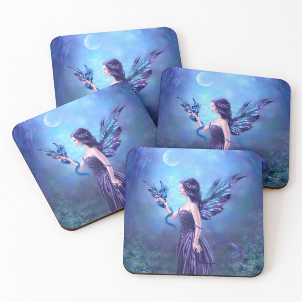 Iridescent Fairy & Dragon Coasters (Set of 4)