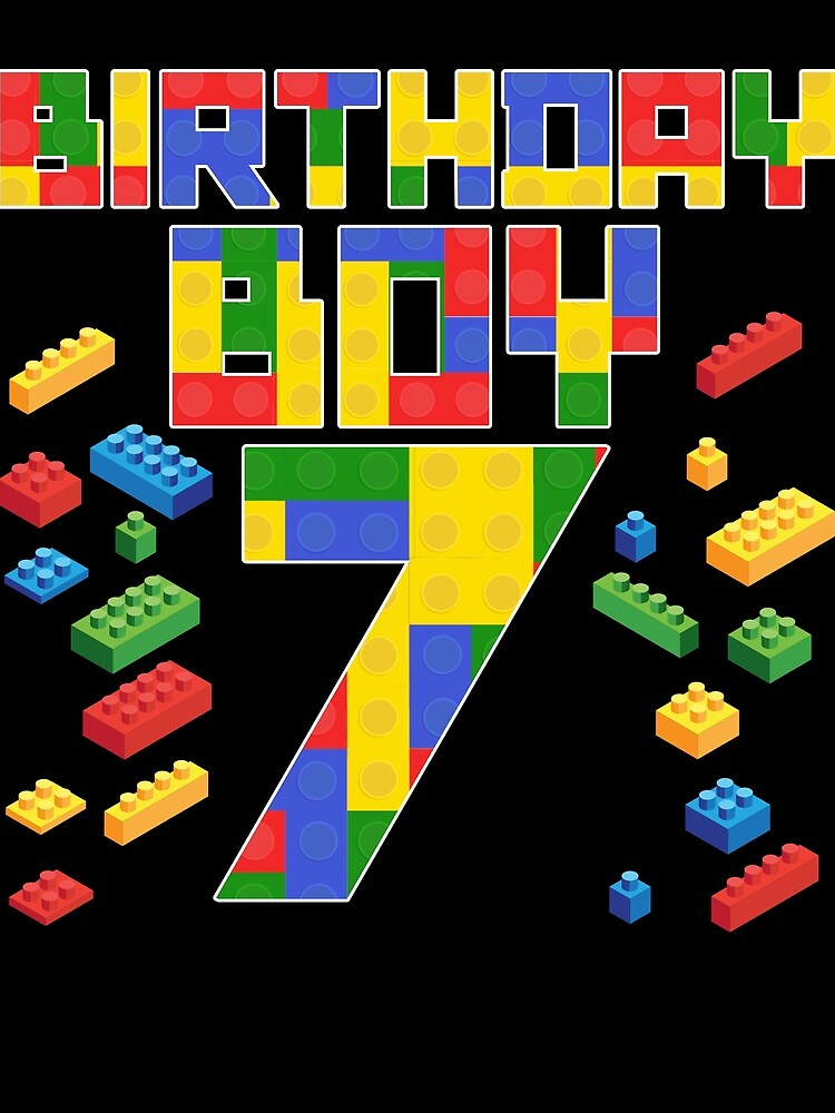 Thumbnail 3 von 3, Tuch, Kid 7th Birthday Boy Master Builder 7 Year Old Block Builder Gear designt und verkauft von DynamicDesign.