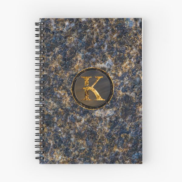 Item preview,  Monogram Initial Golden Letter K Dark Blue Marble Pattern designed and sold by MintaApparel.