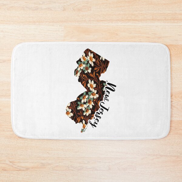 Item preview, Floral Map of USA States New Jersey - Map of New Jersey designed and sold by AmethystMurad.