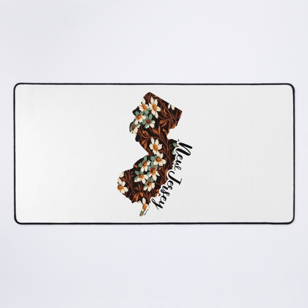 Item preview, Floral Map of USA States New Jersey - Map of New Jersey designed and sold by AmethystMurad.