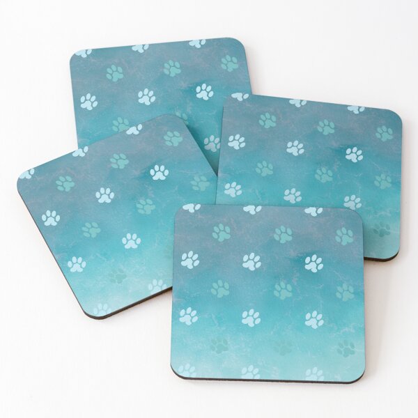 Item preview, ombre blue ocean cat and dog paw print designed and sold by Beeroclock.