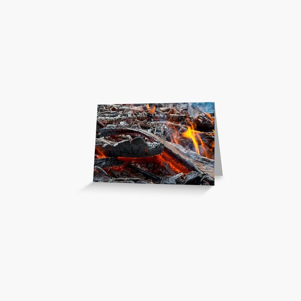Fire Red Coals Greeting Card