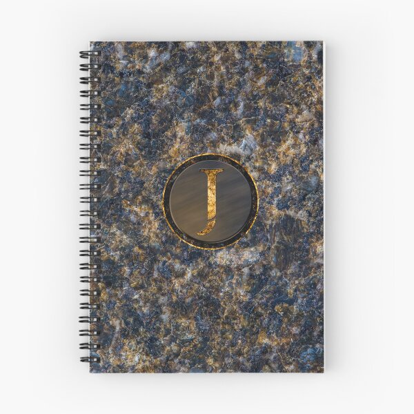 Item preview, Monogram Initial Golden Letter J Dark Blue Marble Pattern designed and sold by MintaApparel.