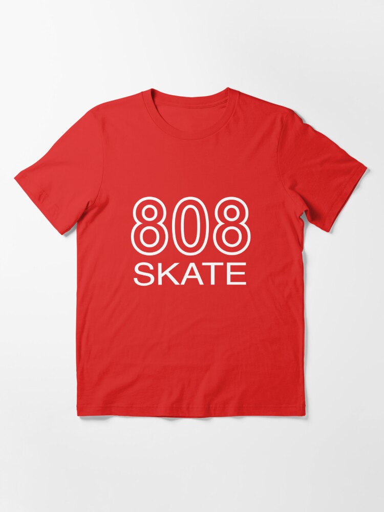 808 SKATE. HAWAIIAN ISLANDS SKATER. WHITE ON BLACK. | Essential T-Shirt