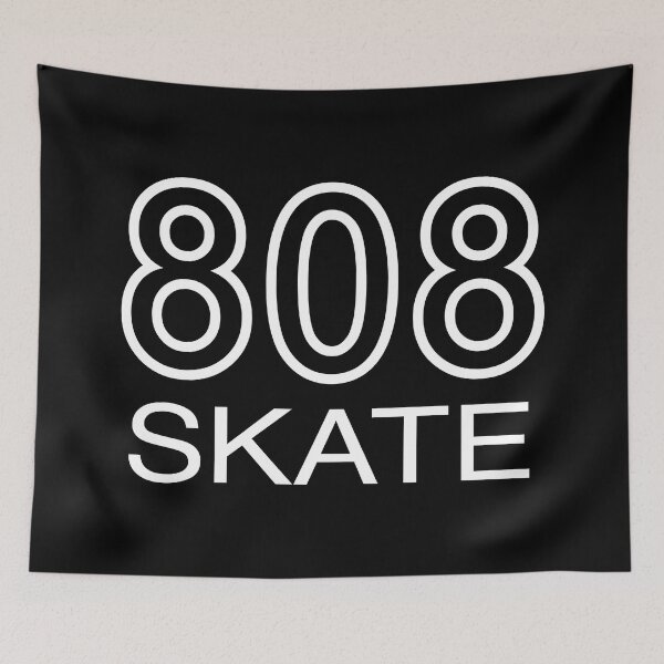 Item preview, 808 SKATE. HAWAIIAN ISLANDS SKATER. WHITE ON BLACK. designed and sold by 5hertz.