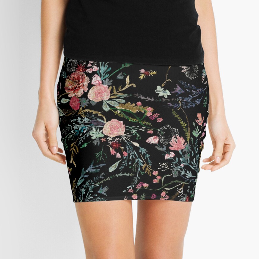 Discover Midnight Floral Mini Skirt