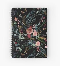 Cuaderno de espiral Medianoche floral
