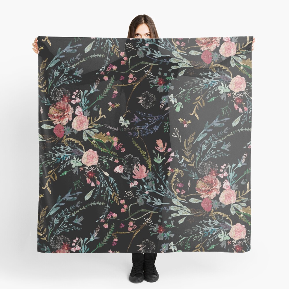 Midnight Floral Scarf