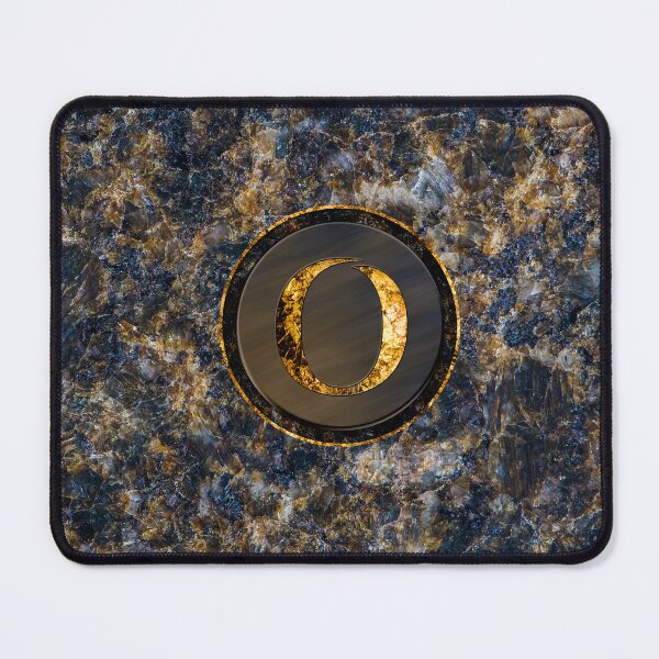 Item preview, Monogram Initial Golden Letter O Dark Blue Marble Pattern designed and sold by MintaApparel.