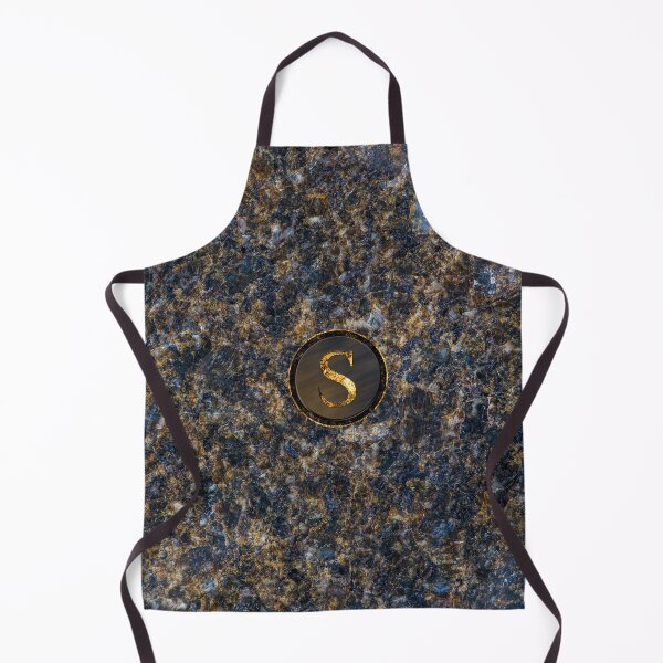 Item preview, Monogram Initial Golden Letter S Dark Blue Marble Pattern designed and sold by MintaApparel.