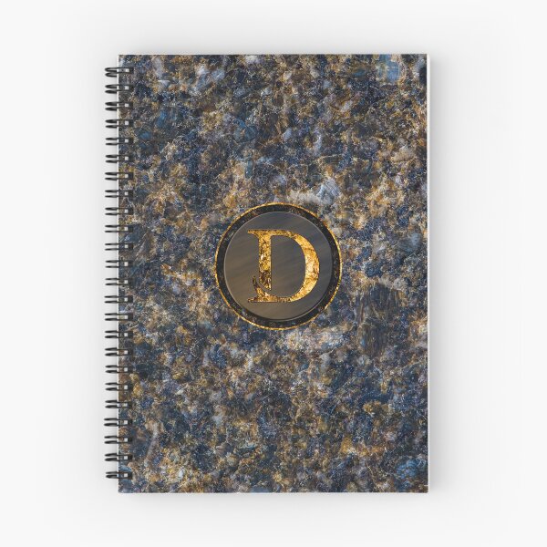 Item preview, Monogram Initial Golden Letter D Dark Blue Marble Pattern designed and sold by MintaApparel.