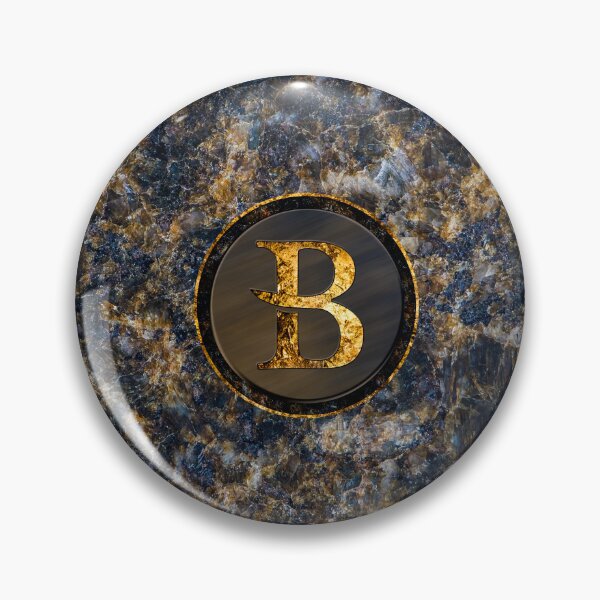 Item preview, Monogram Initial Golden Letter B Dark Blue Marble Pattern designed and sold by MintaApparel.