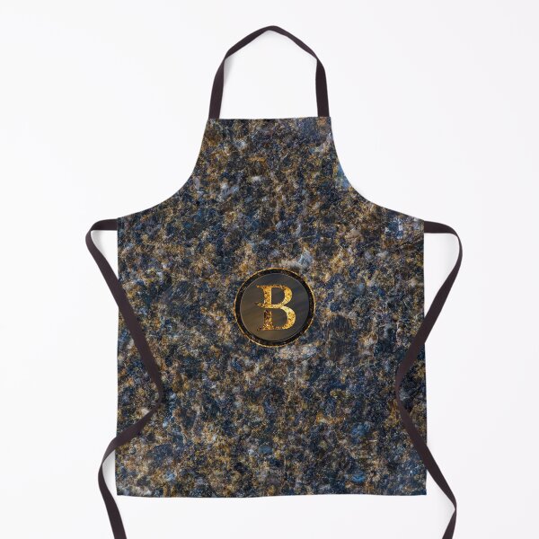 Item preview, Monogram Initial Golden Letter B Dark Blue Marble Pattern designed and sold by MintaApparel.