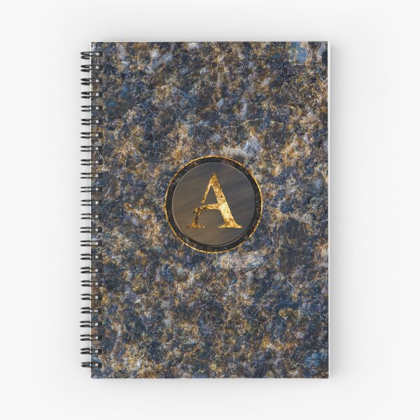 Item preview, Monogram Initial Golden Letter A Dark Blue Marble Pattern designed and sold by MintaApparel.