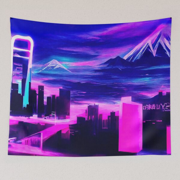 Item preview, Retrofuturistic Skyline designed and sold by AM FineArtPrints.