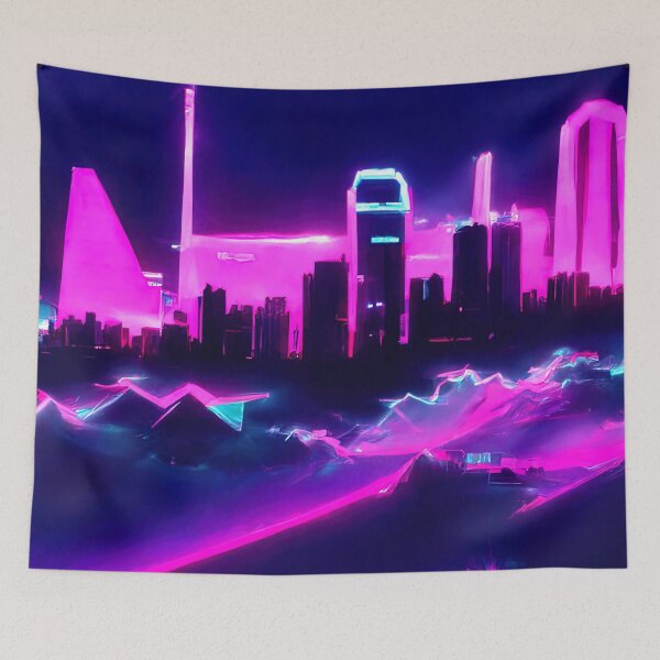 Item preview, Retrofuturistic Skyline designed and sold by AM FineArtPrints.