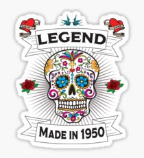 69th Birthday Design - Sugar Skull Legend Made In 1950 Sticker