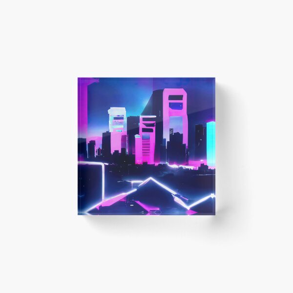 Item preview, Retrofuturistic Skyline designed and sold by AM FineArtPrints.