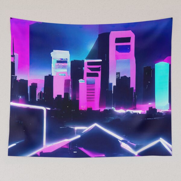Item preview, Retrofuturistic Skyline designed and sold by AM FineArtPrints.