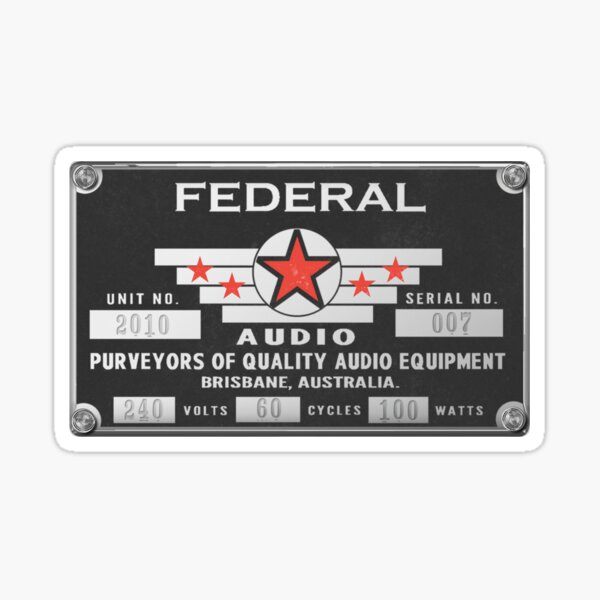 Federal Faceplate Sticker