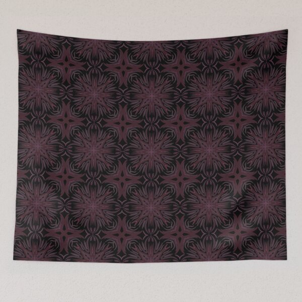 Item preview, Red lineart with dark magic motif pattern of the mystic arts designed and sold by Shape-And-Color.